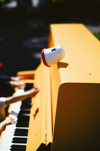 Close-up of piano keys