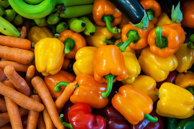 Full frame shot of yellow peppers