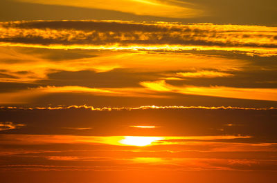 Scenic view of dramatic sky during sunset