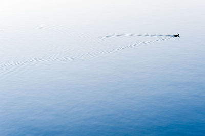 High angle view of lake against sky