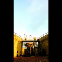 Low angle view of built structure against clear sky