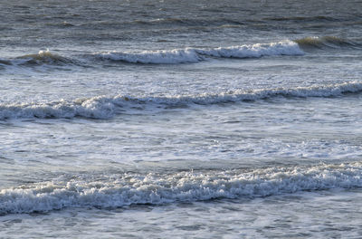 Waves rushing towards shore