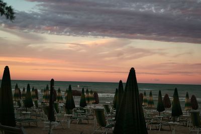 Panoramic view of sea against sky during sunset