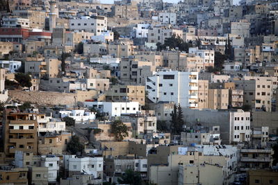 Aerial view of buildings in town