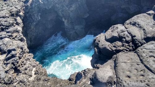 Rock formations in sea