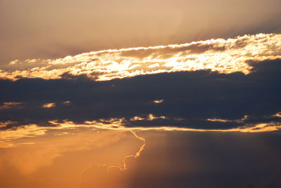 Low angle view of clouds in sky during sunset