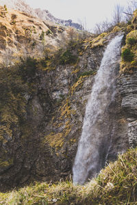 Scenic view of waterfall