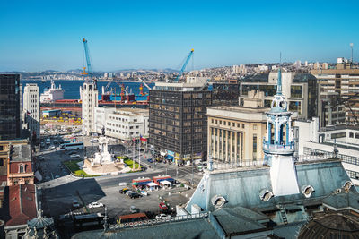 High angle view of city