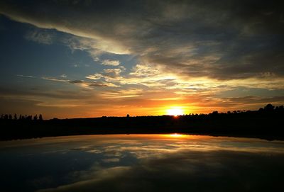 Scenic view of landscape at sunset