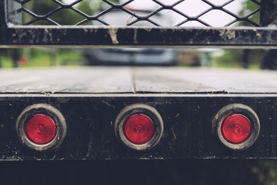 Close-up of red vintage car