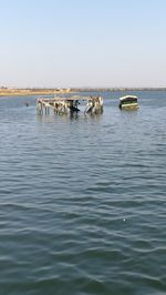 Scenic view of lake against clear sky