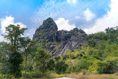 Scenic view of rocks against sky