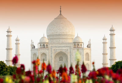 Group of people in front of taj mahal