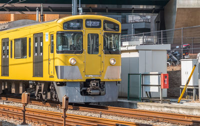 Train on railroad tracks