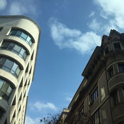 Low angle view of buildings against sky