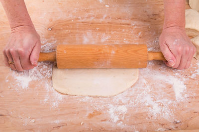 Close-up of person preparing food