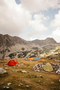 Scenic view of mountains against sky