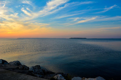 Scenic view of dramatic sky over sea