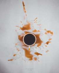 High angle view of coffee on table