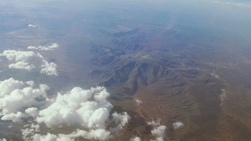 Aerial view of mountain range