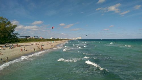 Scenic view of beach against sky