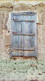 Closed door of old building