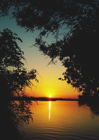 Scenic view of sunset over sea