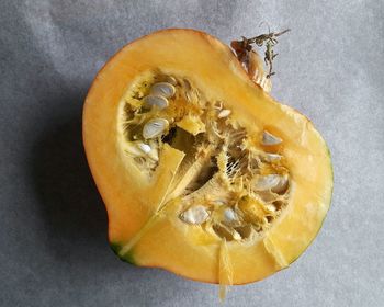 High angle view of pumpkin against white background