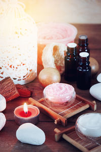 Close-up of food on table