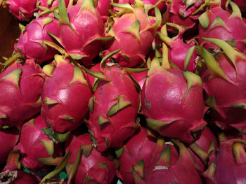 Full frame shot of pink fruits for sale in market