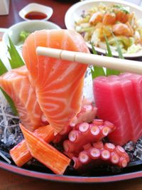 Close-up of sushi on plate