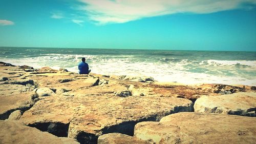 Scenic view of sea against sky