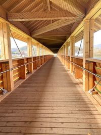 Surface level of wooden footbridge