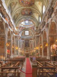 Interior of illuminated cathedral