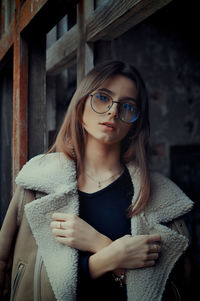 Young woman wearing sunglasses