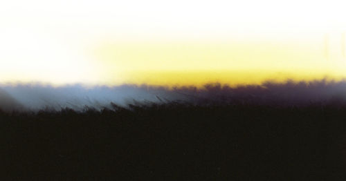 Scenic view of field against sky during sunset