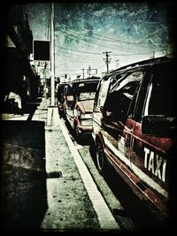 Railroad tracks at railroad station platform