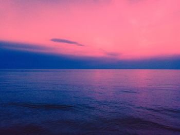 Scenic view of sea against dramatic sky