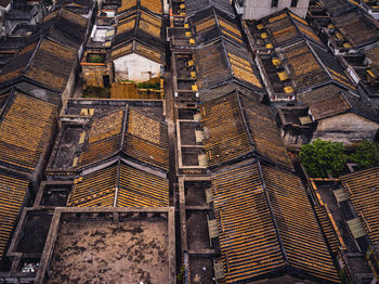 Low angle view of old building in city