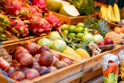 Vegetables for sale at market stall