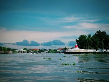 Scenic view of river against sky