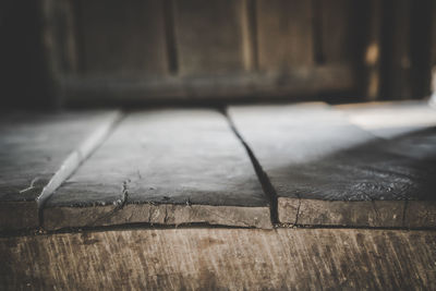 Close-up of wooden table