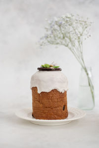 Easter cake on white plate