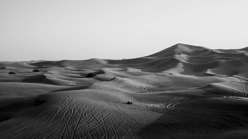 Scenic view of desert against clear sky