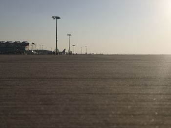 Scenic view of field against clear sky