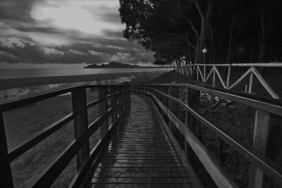 Bridge over sea against sky