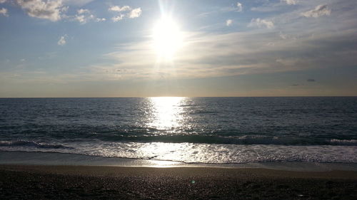 Scenic view of sea at sunset