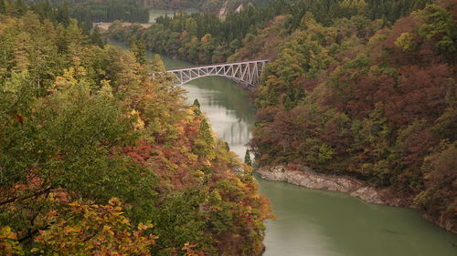 Landscape of tadami line in fukushima, japan.