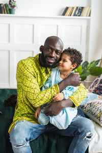 Father and daughter at home