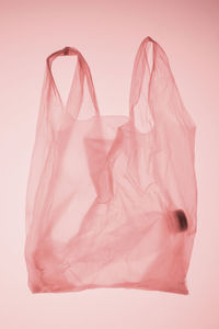 Close-up of plastic bag against white background